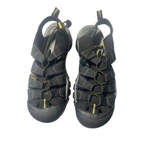 Keen Mens Newport H2 Sandals Size 9 Water Resistant Black/Yellow